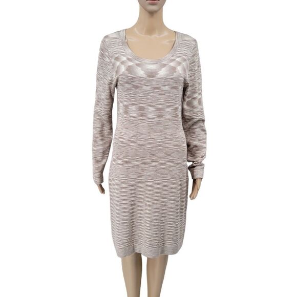 Tart Women's Midi Length Nuetral Oatmeal Knit Sweater Dress NEW size Large - Picture 1 of 12